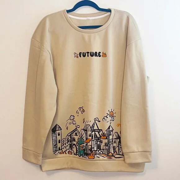 SHEIN Shirts Mens Cartoon And Letter Graphic Thermal Lined